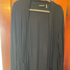 Long black duster cardigan
